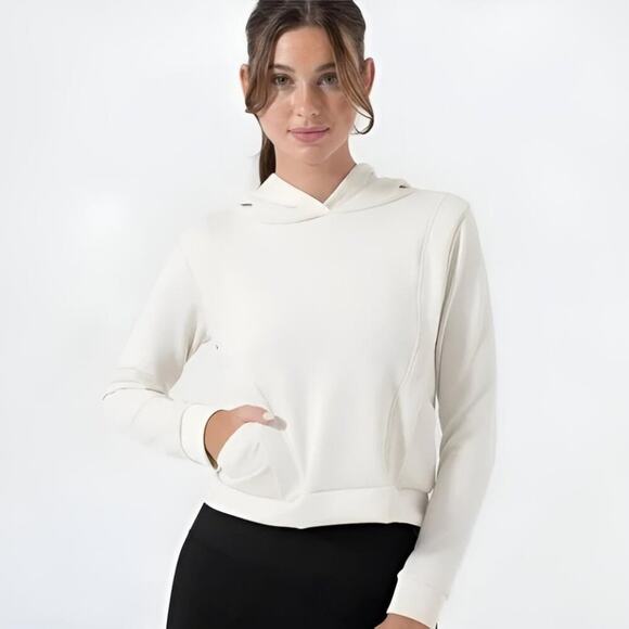 NUX Tops - NWT NUX Sleek Fabric Mia Hoodie Coconut M SOLD OUT COLOR
